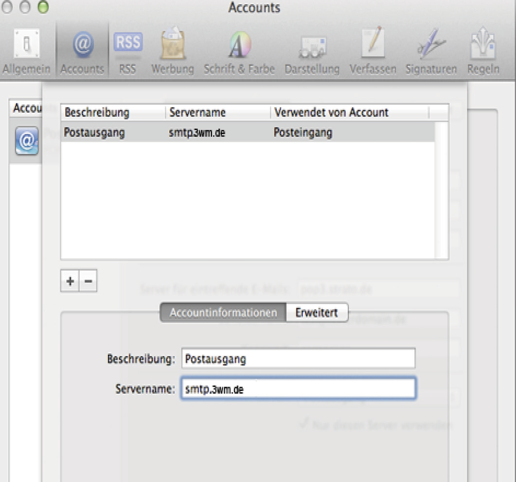Abb. 3: SMTP-Server eintragen