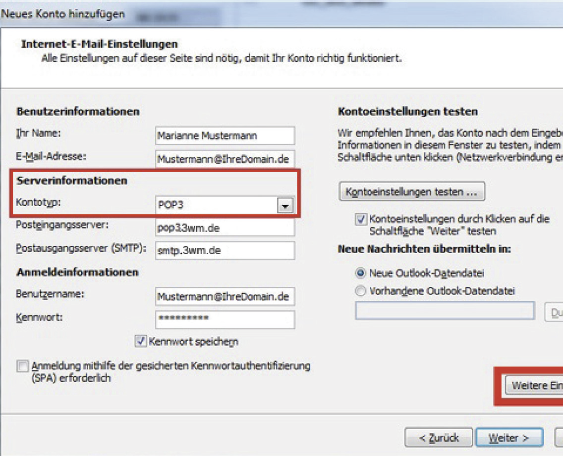 E Mail Postfach In Outlook Einrichten 3wm Wiki