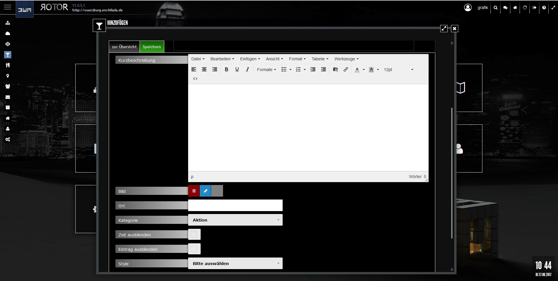 Abb. 1: News anlegen - Details