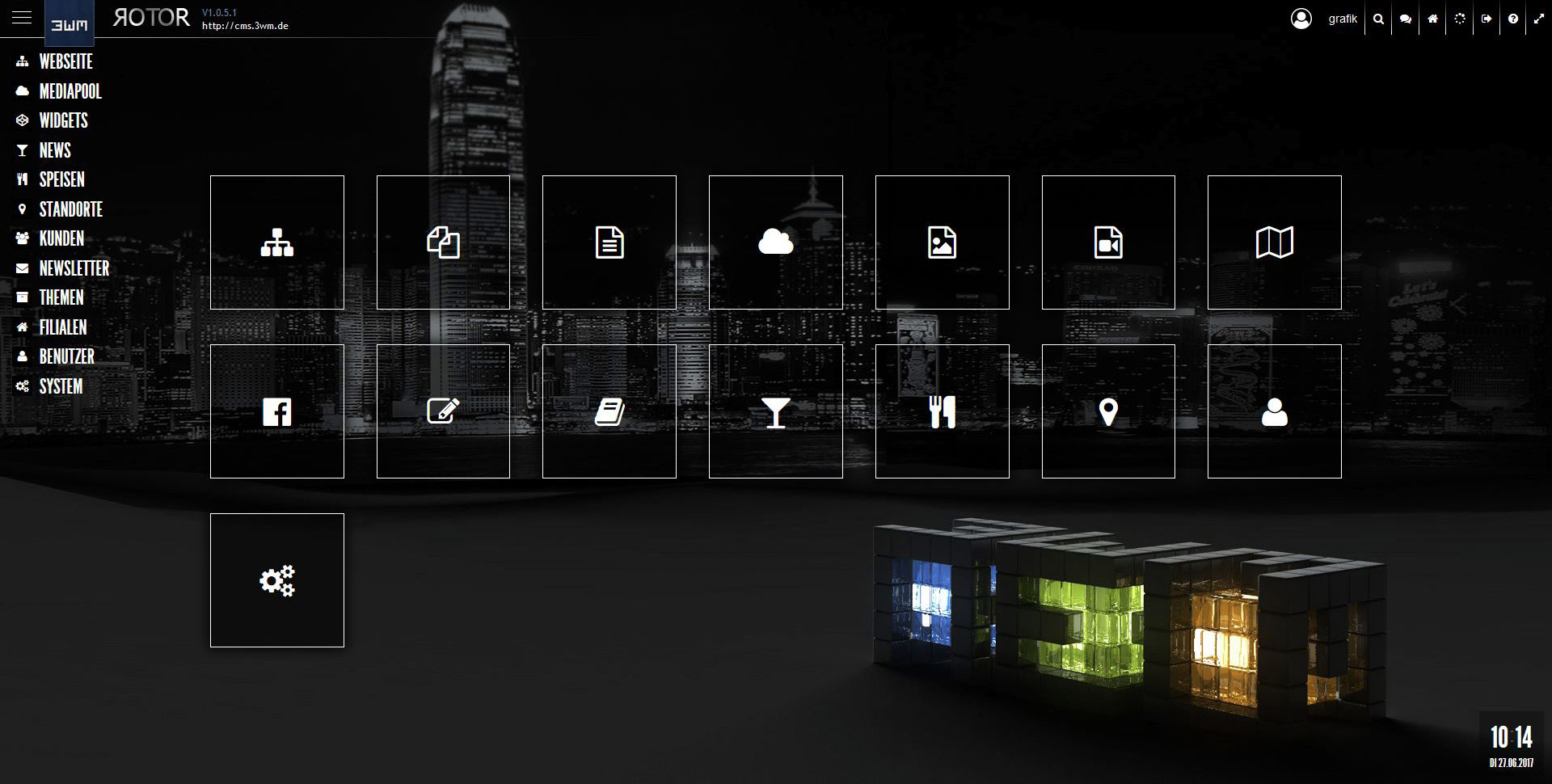 Abb. 3: Startseite des CMS