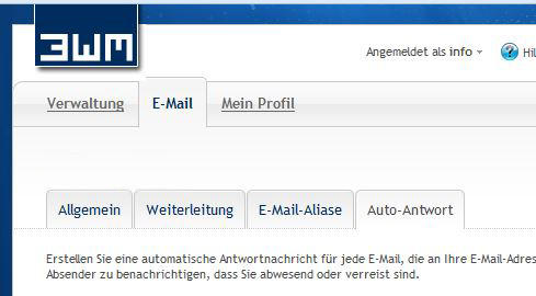 Abb. 1: Administrationsbereich E-Mail