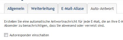 Abb. 2: Administrationsbereich Auto-Antwort