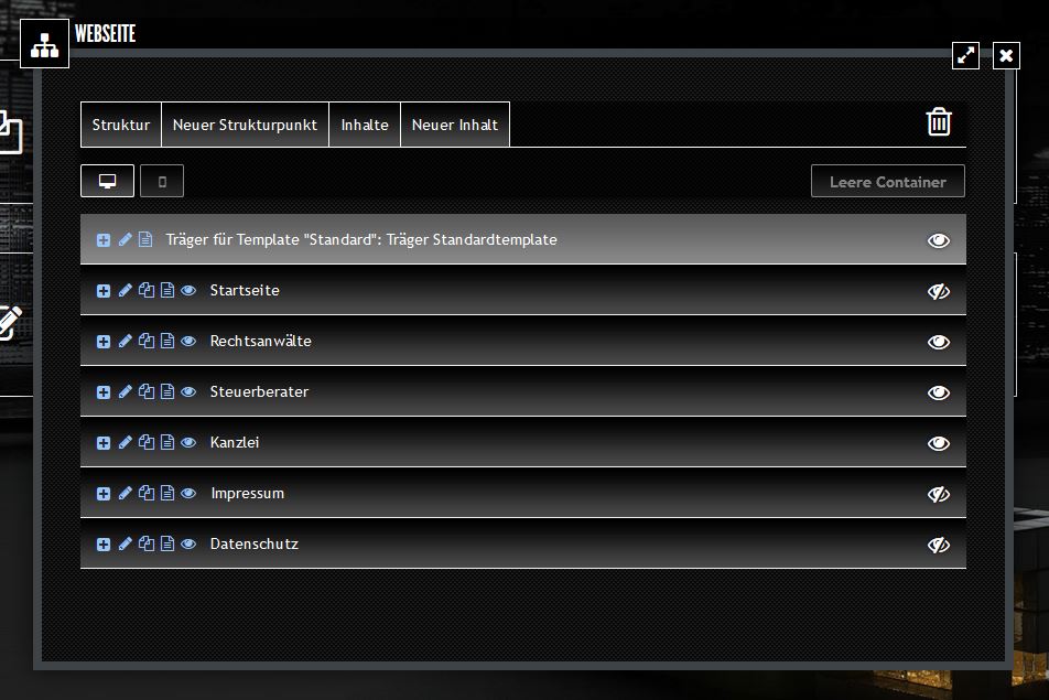 Abb. 1: Webseiten-Struktur