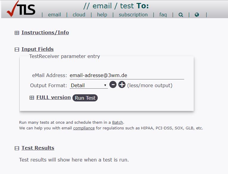 Abb. 1: E-Mail-Postfach testen